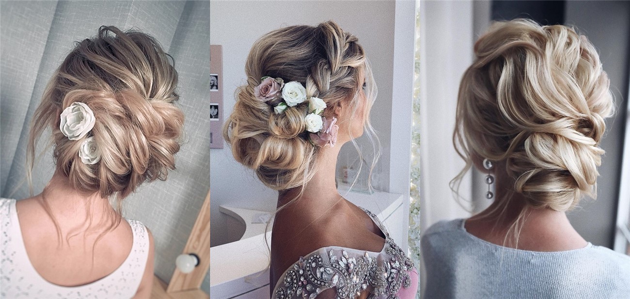 Messy wedding updo hairstyles