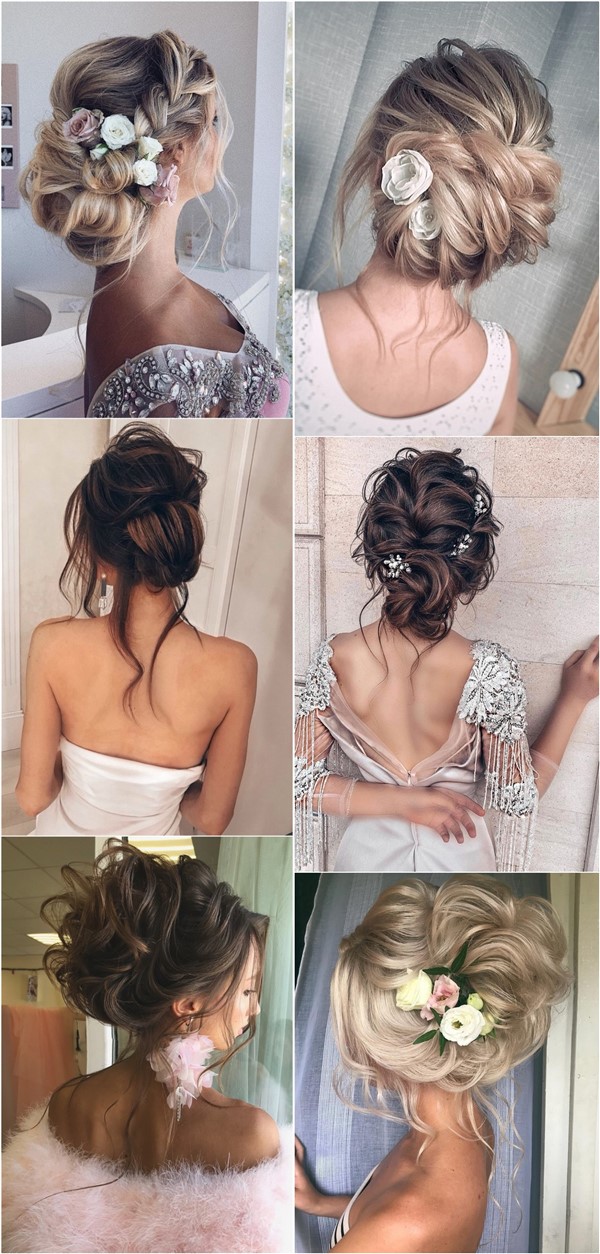 Messy wedding updo hairstyles