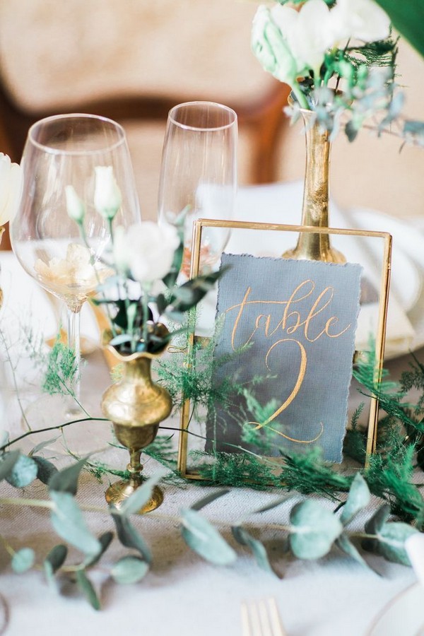 Place Setting With Gold Cutlery & Foliage Table Runner