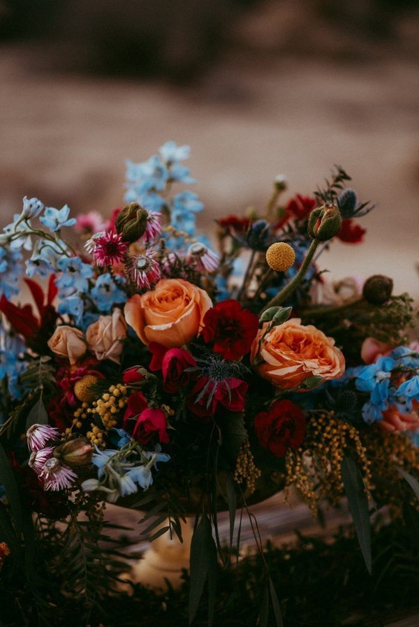 Rust burnt orange fall wedding bouquet idea - bohemian wedding flowers, dusty orange wedding bouquets