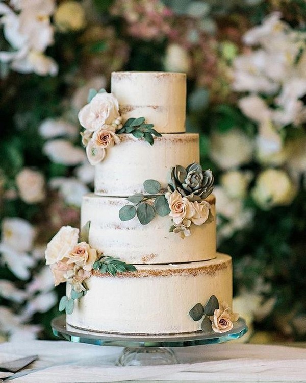 Simple and chic buttercream wedding cakes