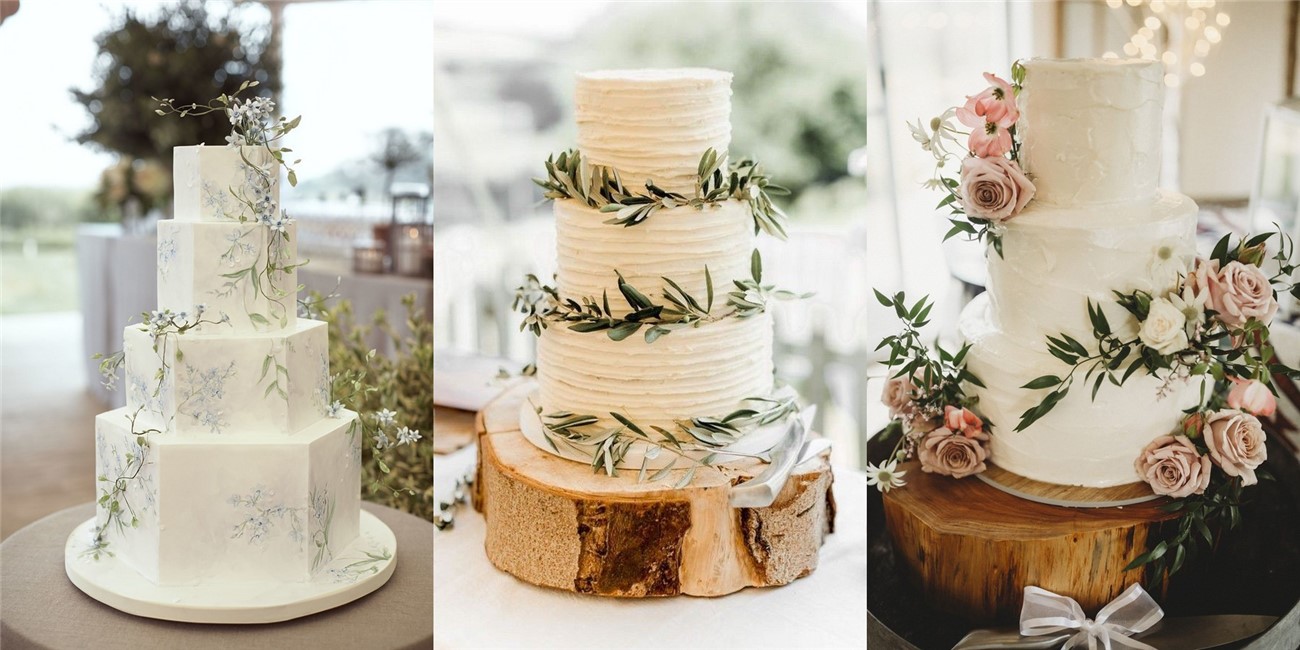 Simple and chic buttercream wedding cakes