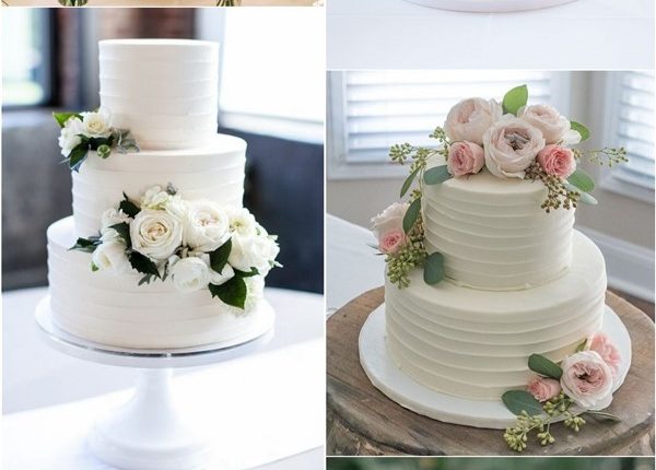 Simple and chic buttercream wedding cakes2