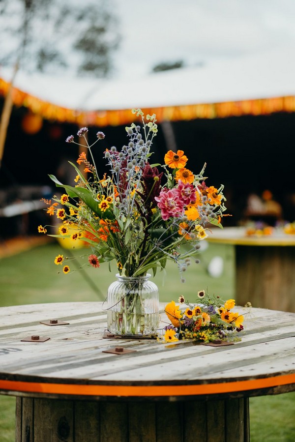 Super Colorful Stretch Tent Festival Vibes Wedding Centerpiece