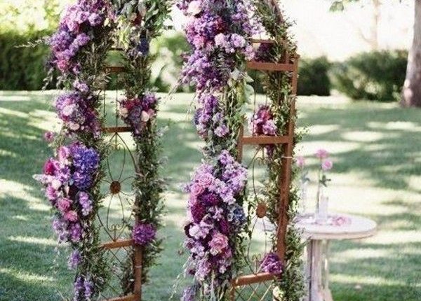 Ultra Violet lavender floral wedding backdrop