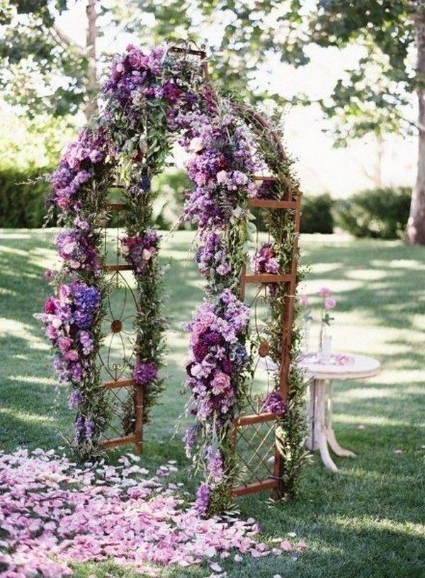 Ultra Violet lavender floral wedding backdrop