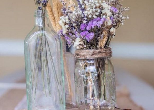 baby breath and lavender wedding flowers centerpieces