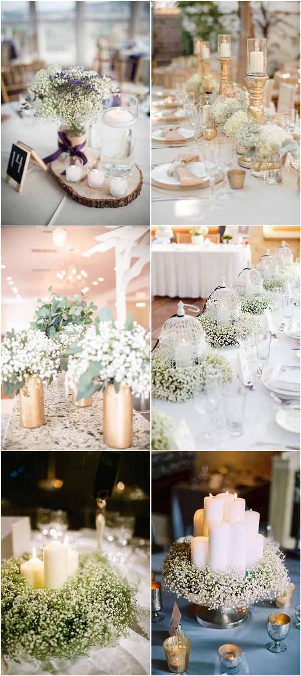 baby's breath wedding centerpiece ideas