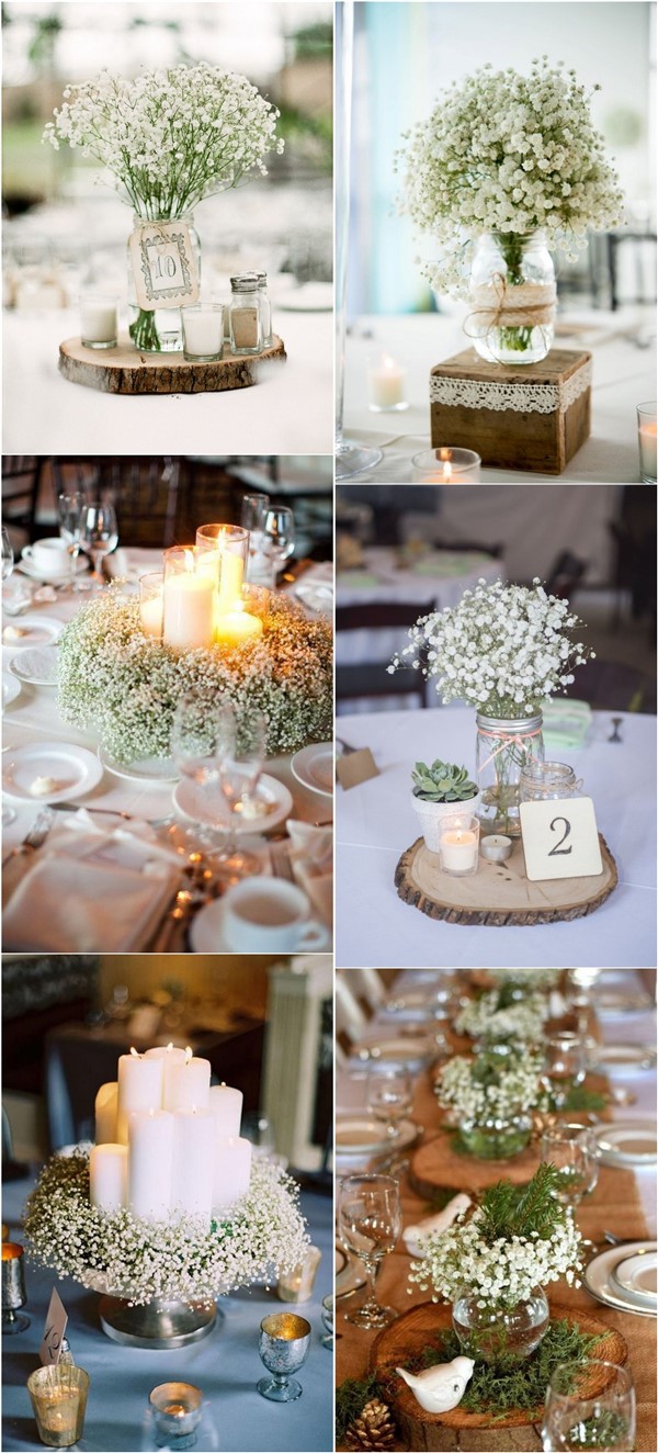 baby's breath wedding centerpiece ideas