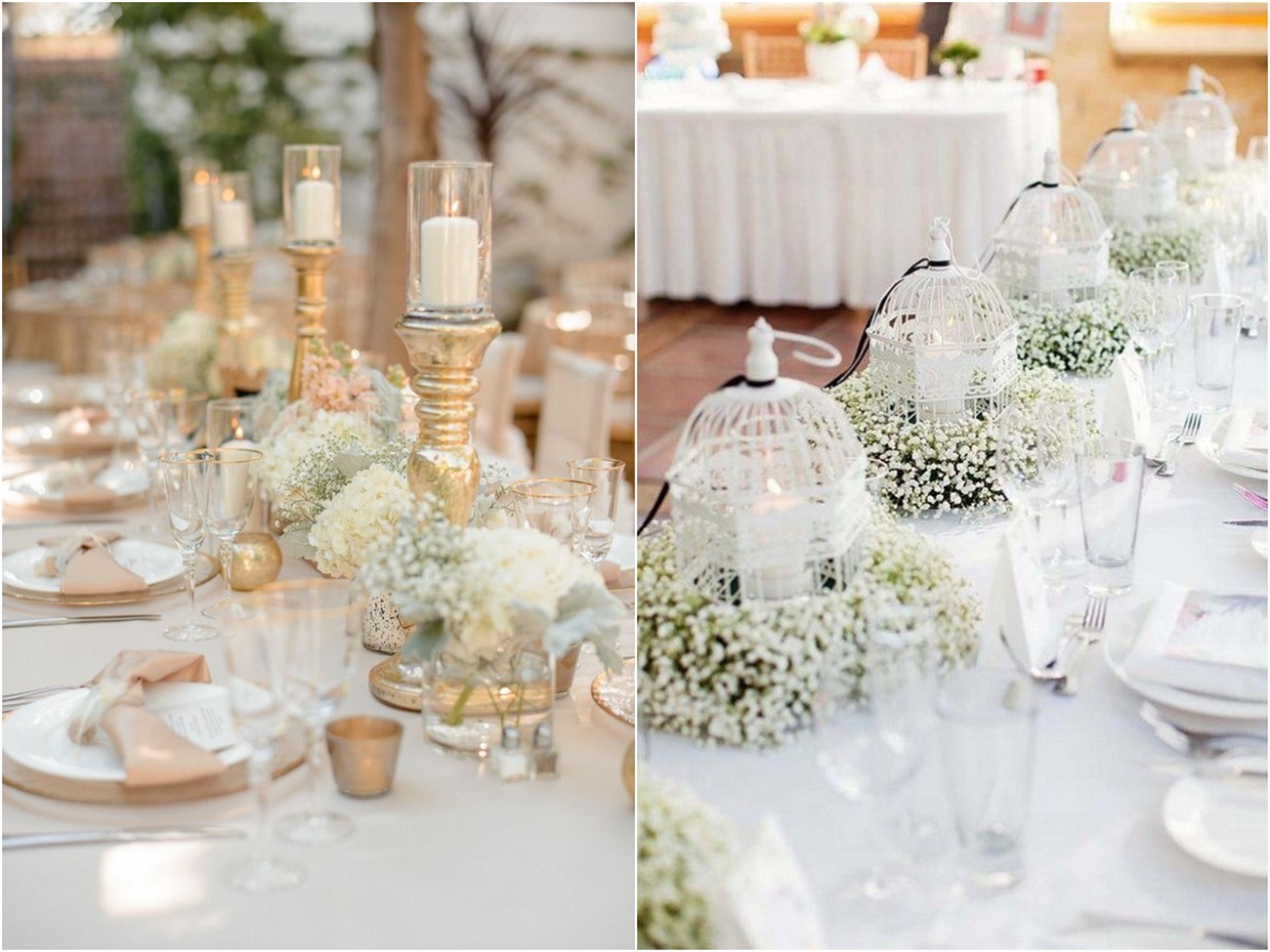 baby's breath wedding centerpieces