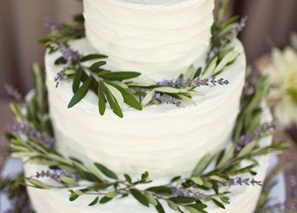 buttercream lavender wedding cake