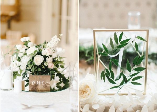 chic wedding table number and wedding centerpiece ideas4