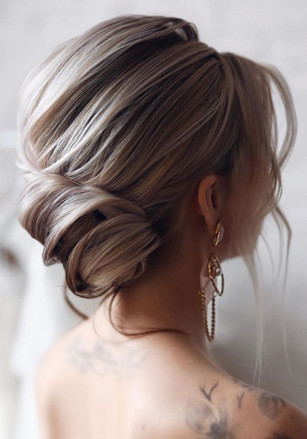 classic low bun updo wedding hairstyles