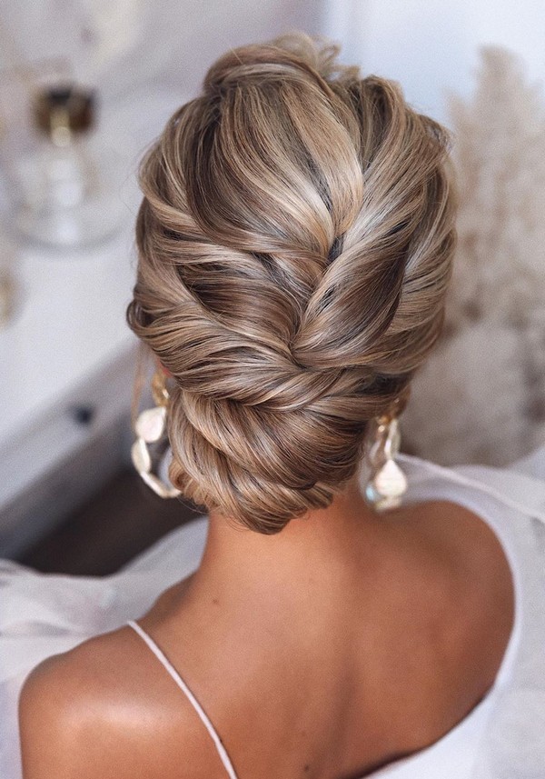 classic low bun updo wedding hairstyles