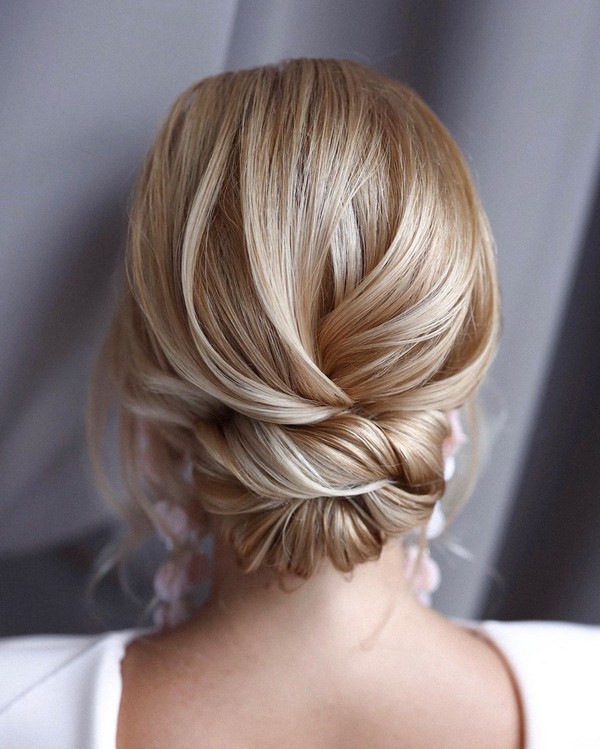 classic low bun updo wedding hairstyles