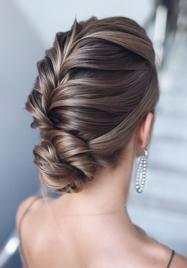 classic low bun updo wedding hairstyles