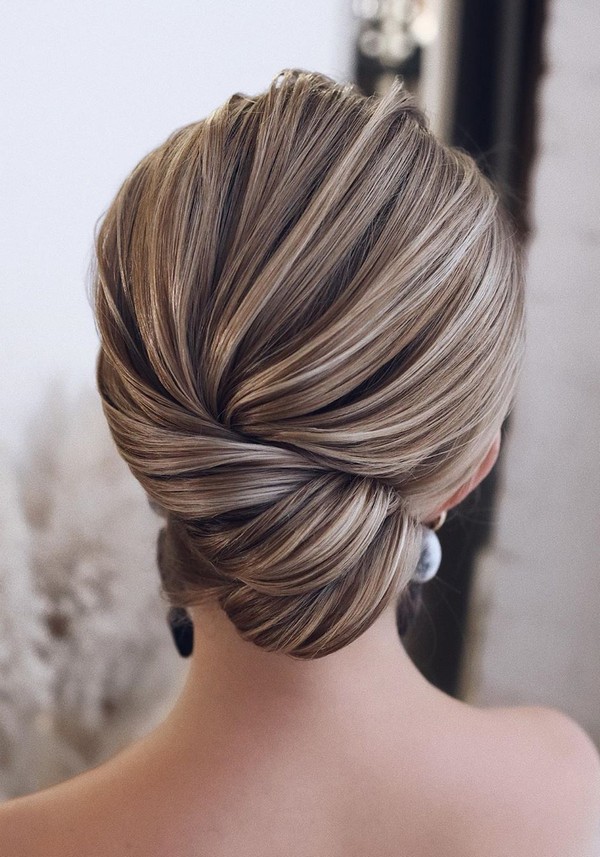 classic low bun updo wedding hairstyles