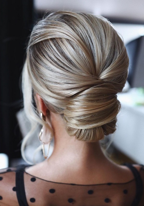 classic low bun updo wedding hairstyles