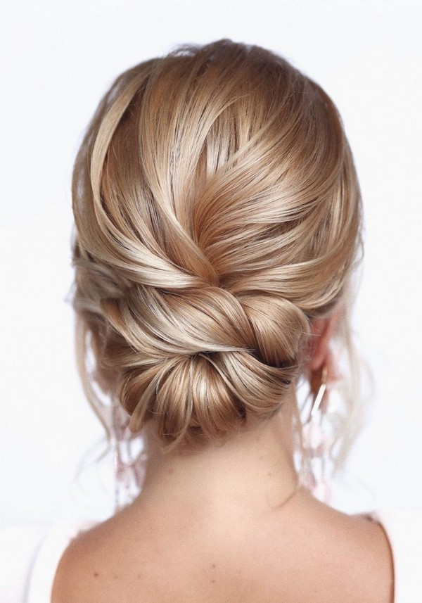 classic low bun updo wedding hairstyles