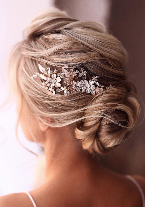 classic low bun updo wedding hairstyles