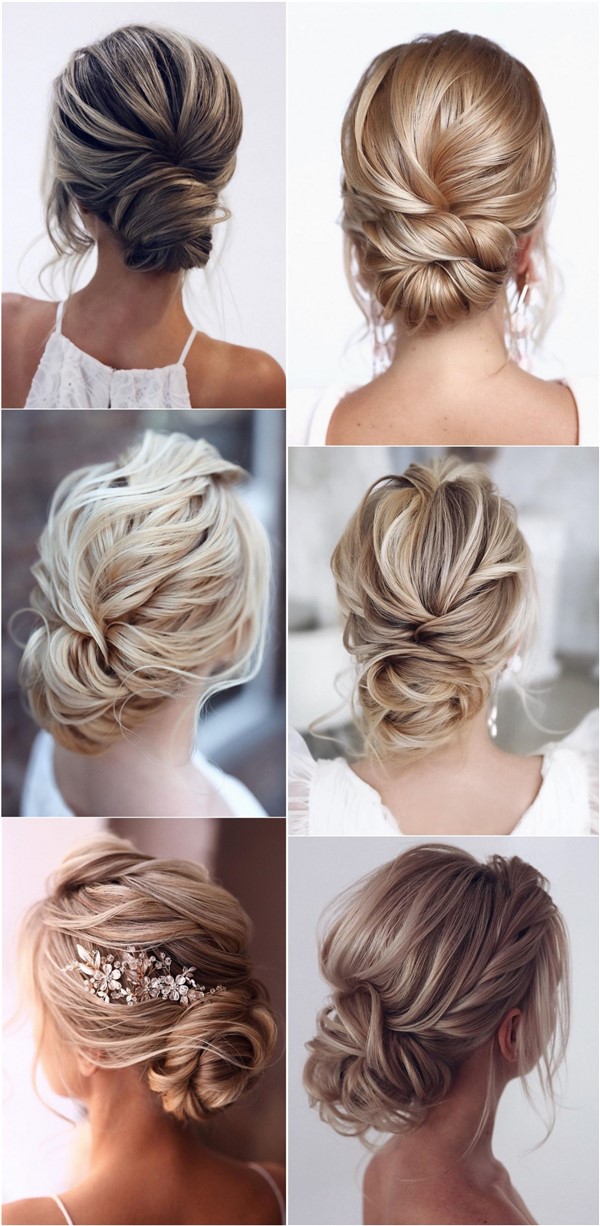 classic low bun updo wedding hairstyles