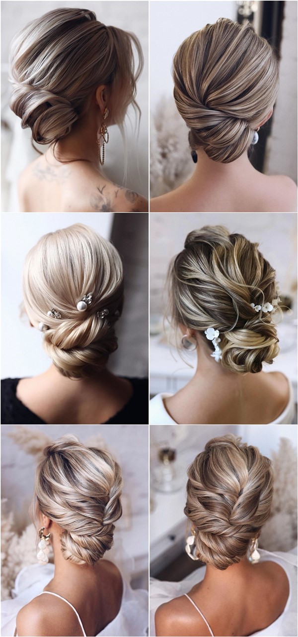 classic low bun updo wedding hairstyles
