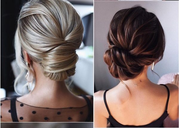classic low bun updo wedding hairstyles3