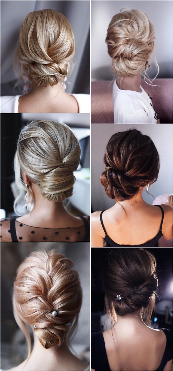 classic low bun updo wedding hairstyles