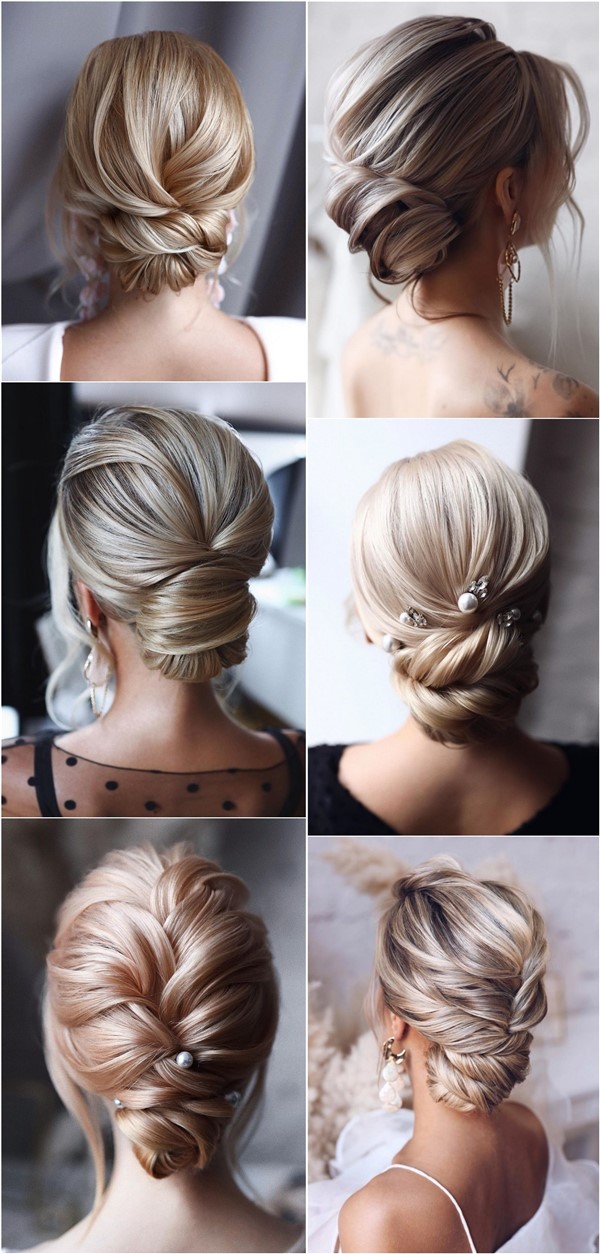 classic low bun updo wedding hairstyles