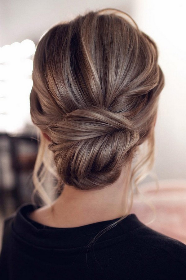 classic low bun updo wedding hairstyles