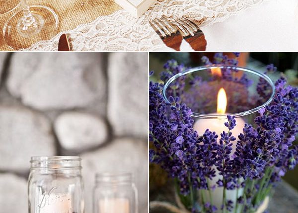 country rustic lavender wedding centerpiece ideas