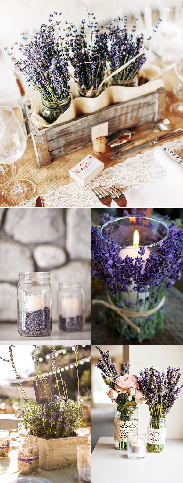 country rustic lavender wedding centerpiece ideas