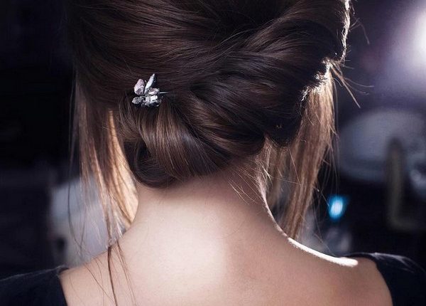 elegant braided low bun updo wedding hairstyle
