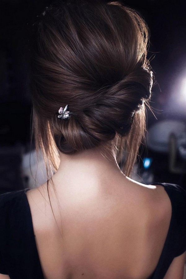 classic low bun updo wedding hairstyles