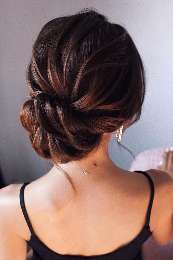 classic low bun updo wedding hairstyles