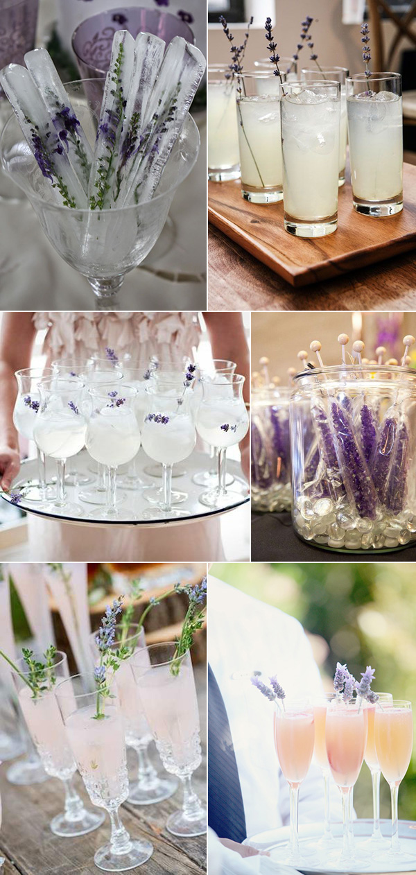 food and drinks for lavender wedding ideas
