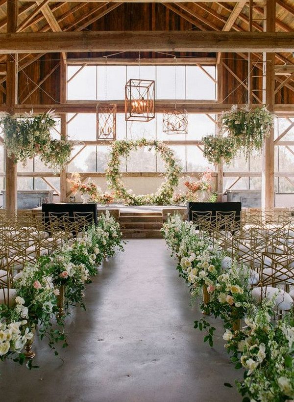 indoor wedding ceremony ideas with floral arrangement
