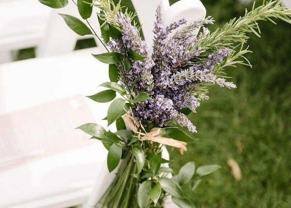 lavender and greenery wedding chair decoration