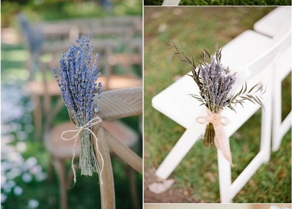 lavender and greenery wedding chair decoration ideas
