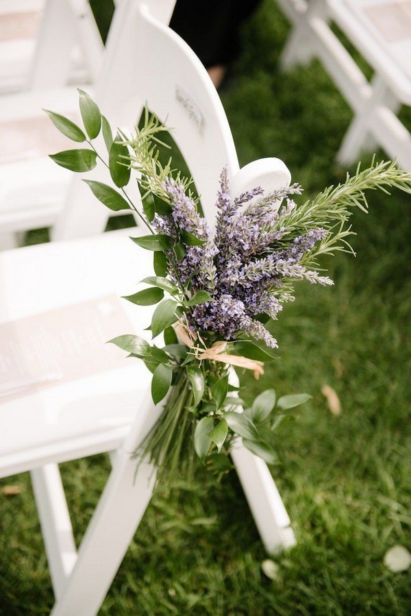 lavender and greenery wedding chair decoration