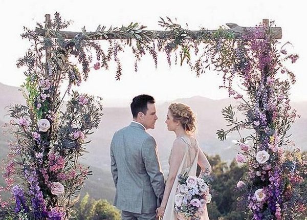 lavender floral wedding backdrop