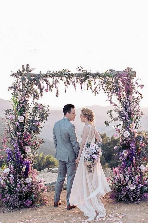 lavender floral wedding backdrop