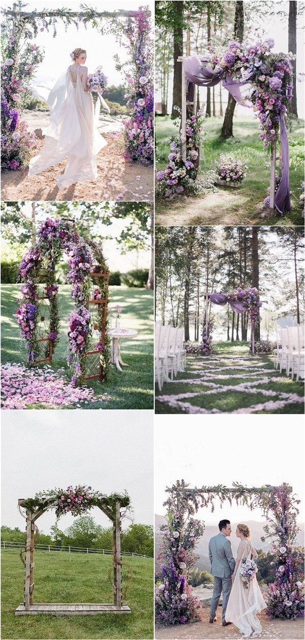 lavender purple floral wedding backdrop ideas