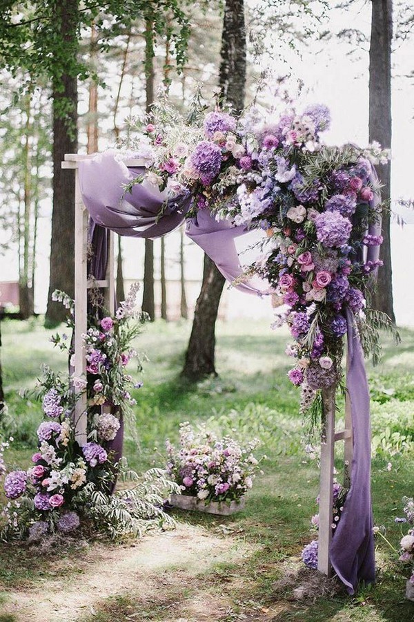 lavender purple floral wedding backdrop