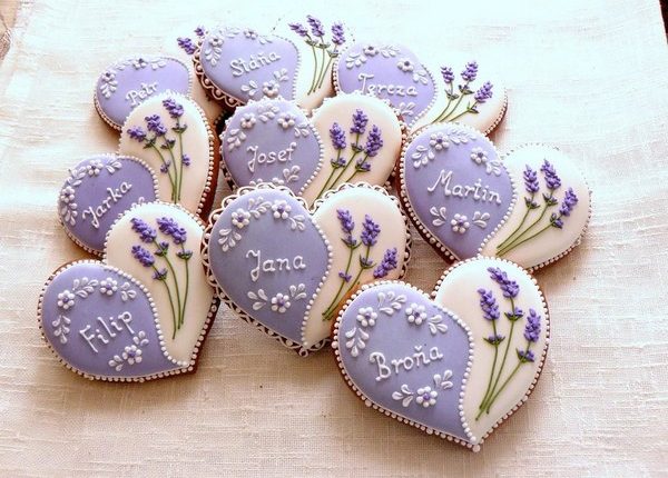 lavender wedding cookies