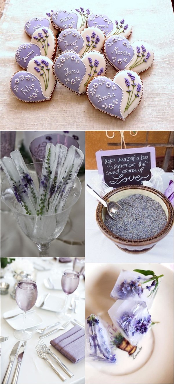 lavender wedding cookies and details