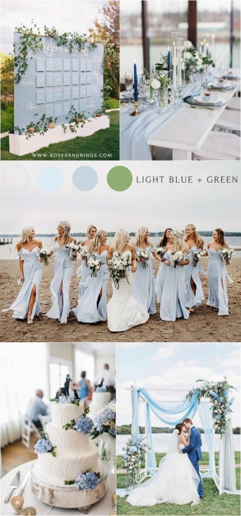 20 Spring Summer Light Blue and Green Wedding Colors | R & R