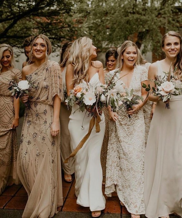 mismatched vintage bridesmaid dresses