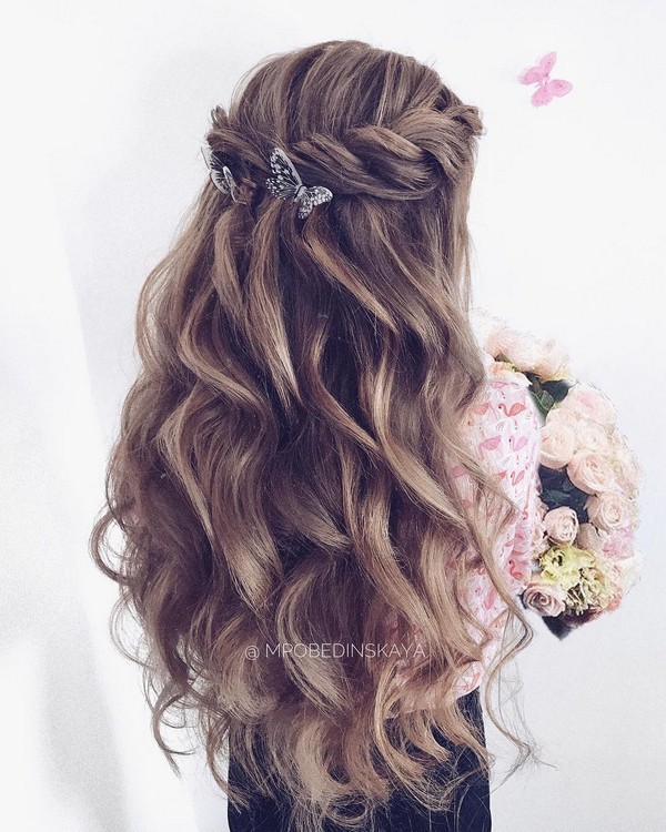 mpobedinskaya Long half up half down wedding hairstyles