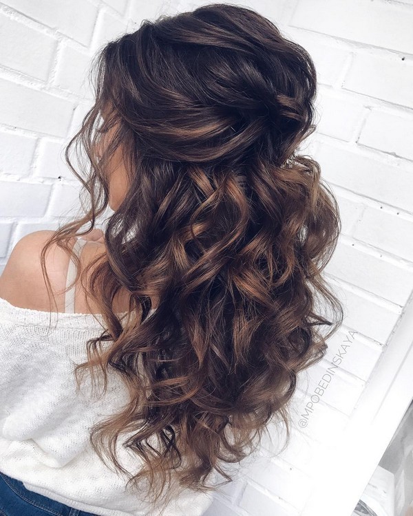 mpobedinskaya Long half up half down wedding hairstyles